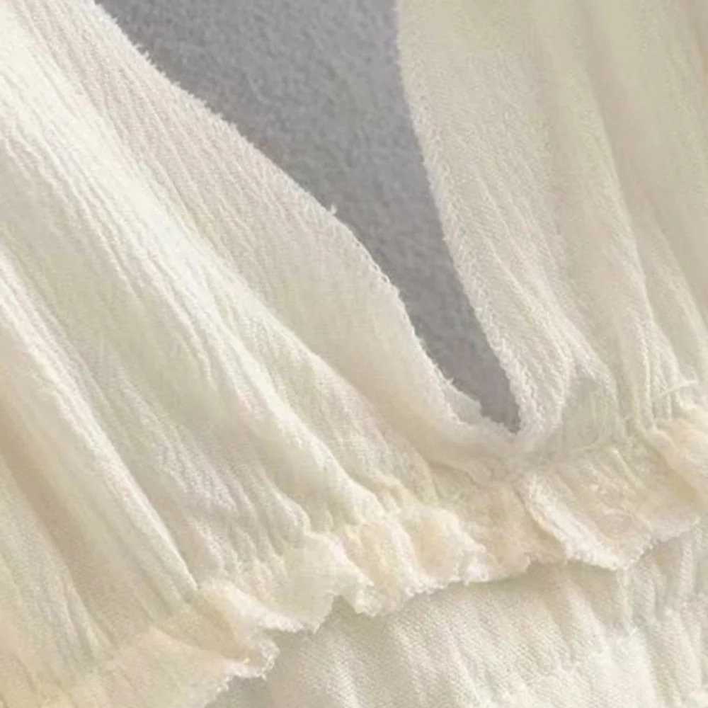 **FP Cream Boho Halter Mini Dress - Picture 3 of 15